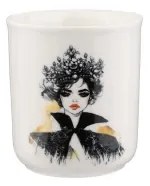 4-dielna jedálenská súprava, čierna/biela, porcelán