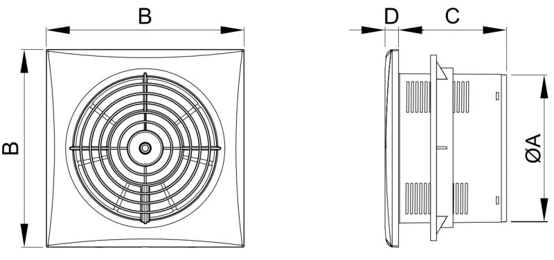 Mexen WXS, kúpeľňový ventilátor so senzorom vlhkosti a časovačom, priemer 150mm, biela, W9606-150-00