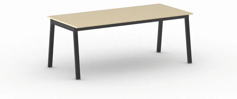 Kancelársky pracovný stôl PRIMO BASIC, čierna podnož, 2000 x 900 mm, biela