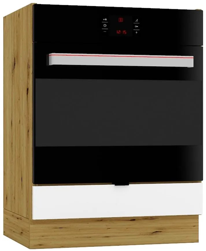 Kuchynská skrinka Cosmo Gianna Dk60 Biela Aljaška/Dub Artisan