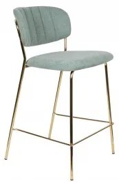 Barová židle JOLIEN WLL světle zelená/nohy zlaté White Label Living 1500093