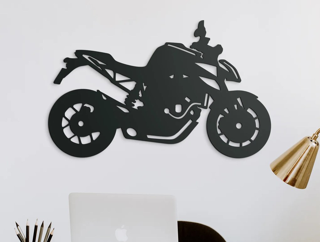 drevko Nálepka na stenu Športová motorka Rozmer obrazu: 37,5 x 65 cm, Farba dekorácie: Čierna
