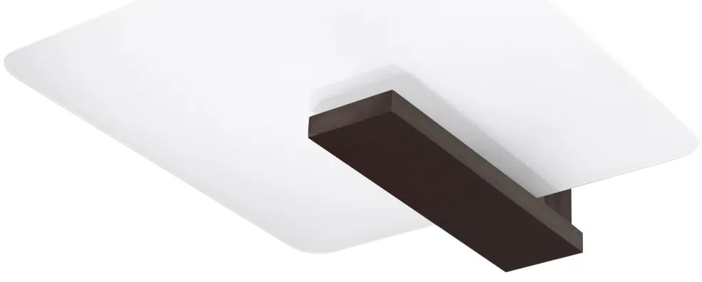 Stropné svietidlo Lappo, 1x mliečne sklenené tienidlo, drevo vo farbe wenge