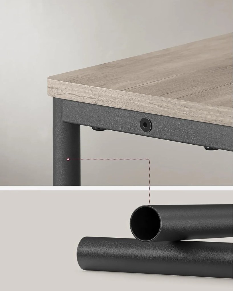 Úzky bočný stolík s predlžovačom, 3-úrovňový nočný stolík, 18 x 45 x 58 cm, greige a čierny