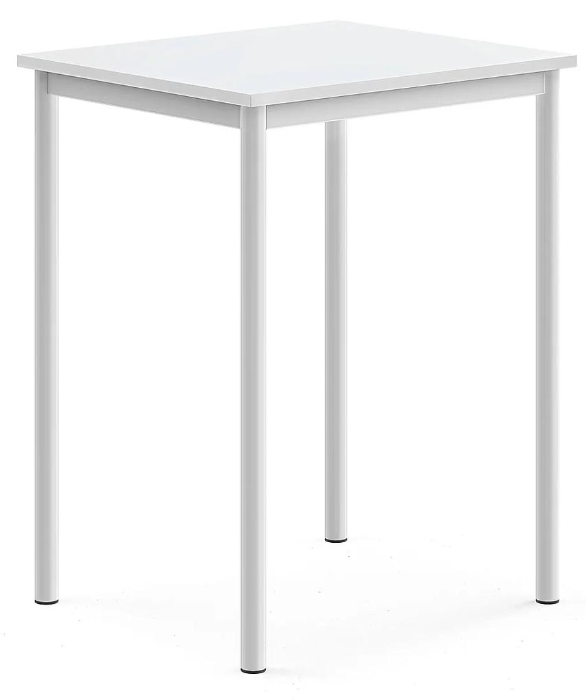 Stôl SONITUS, 700x600x900 mm, HPL - biela, biela