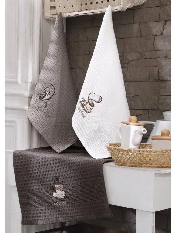 BedTex, Cz 3-dielna sada vaflových utierok Coffee time