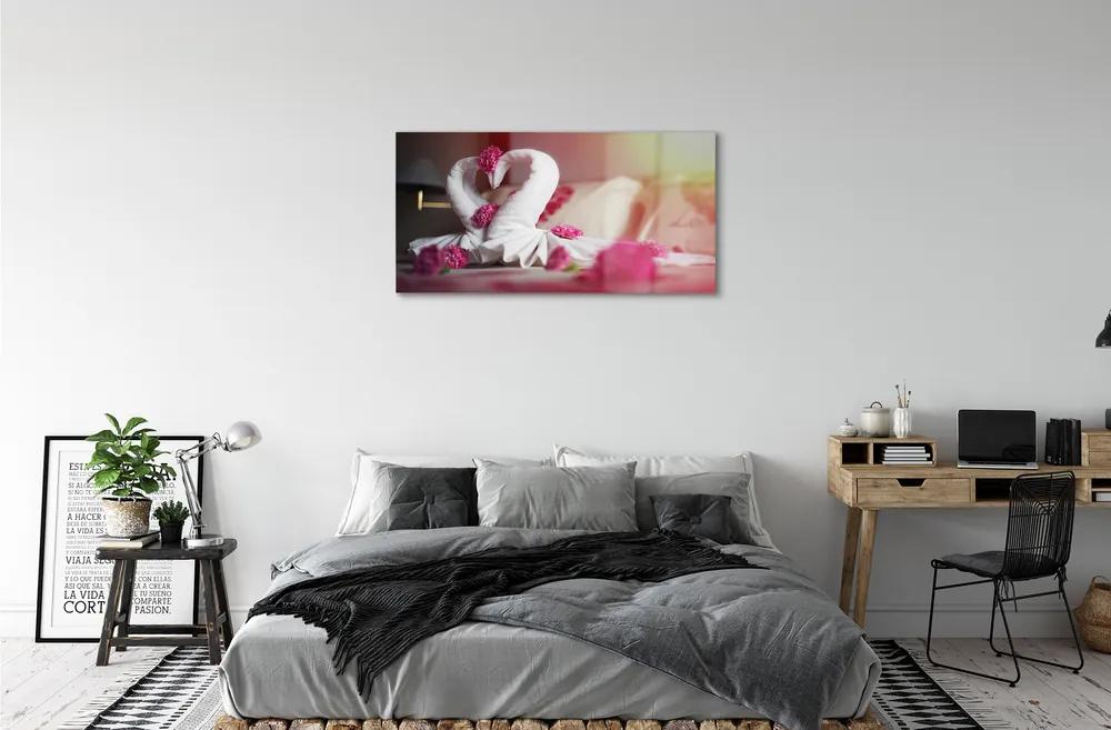 Obraz plexi Uteráky labute kvety 100x50 cm