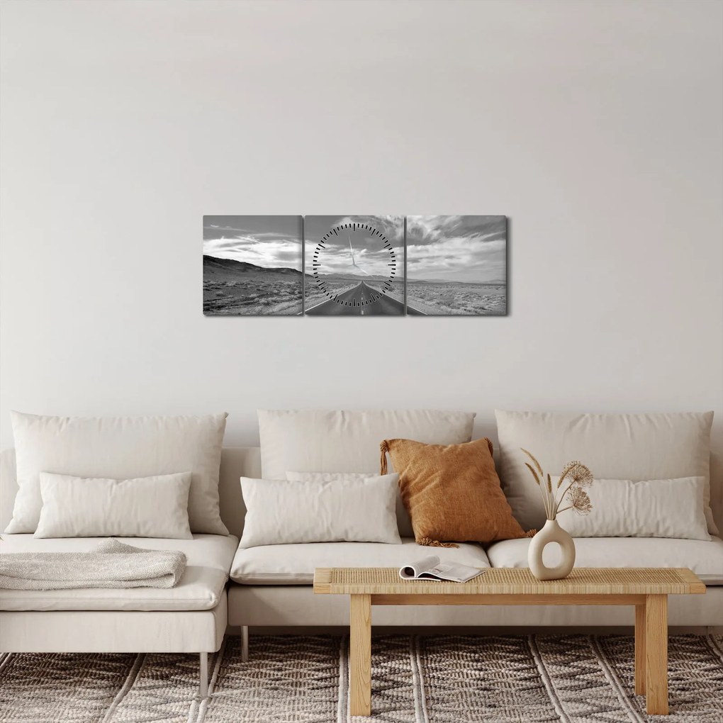 Obraz diaľnice (s hodinami) (90x30 cm)