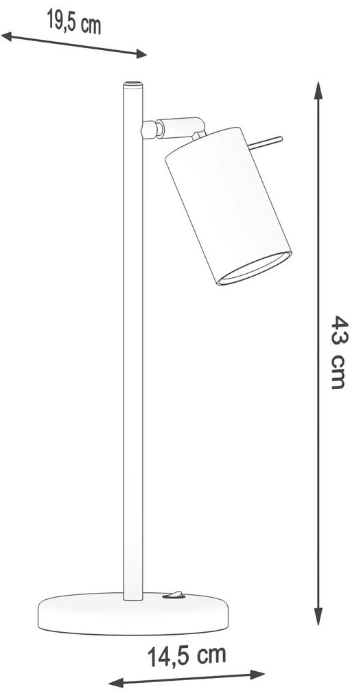 Stolná lampa Ring, 1x biele kovové tienidlo