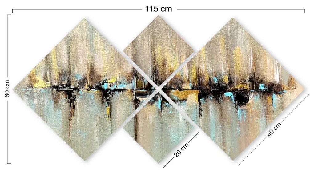 Súprava obrazov FAREBNÉ VZORY 60 x 115 cm 4 kusy