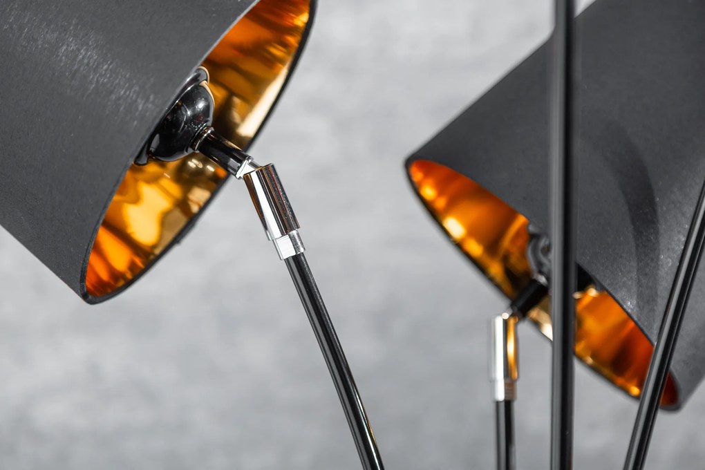 Stojacia lampa Levels 178cm čierne zlato