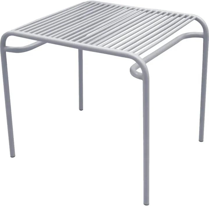 LEITMOTIV Exteriérový stolík Lineate Metal Clay šedá 58 × 48 × 50 cm