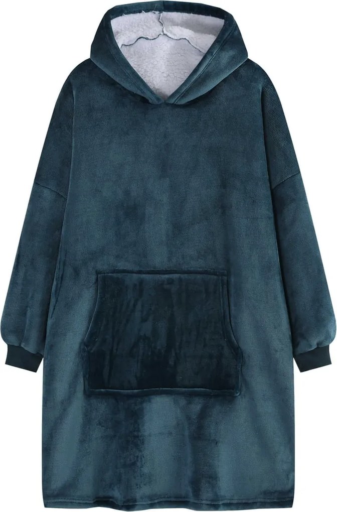 Deka s rukávmi HOODIE tmavotyrkysová