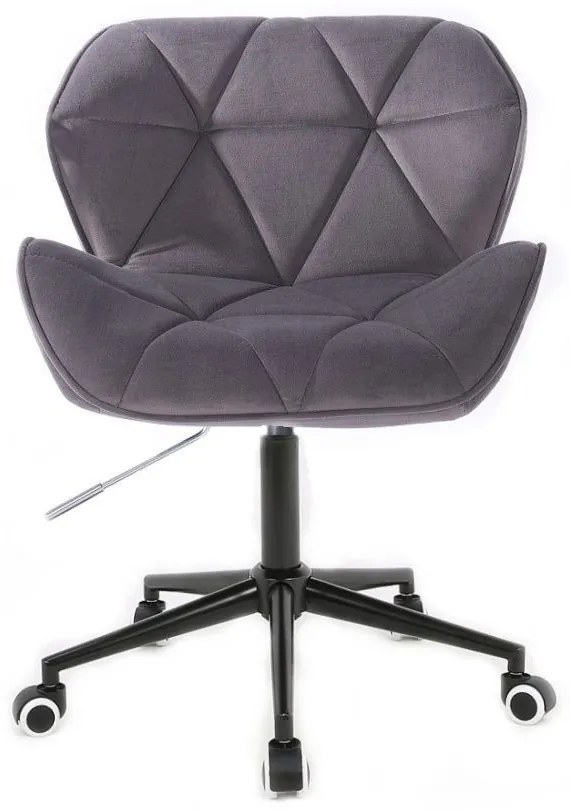 LuxuryForm DESIGN Stolička MILANO VELUR na čiernej podstave s kolieskami - tmavo šedá