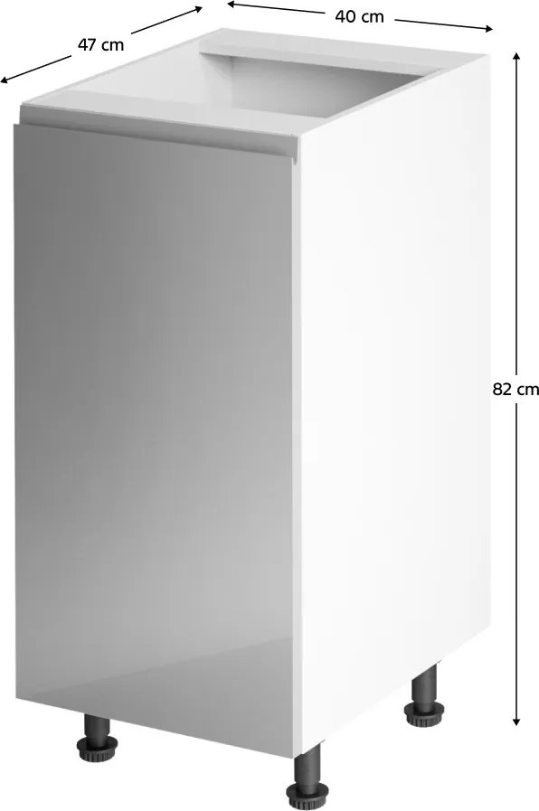 Dolná kuchynská skrinka D40 Aurellia (biela + sivý lesk) (L). Vlastná spoľahlivá doprava až k Vám domov. 1015815