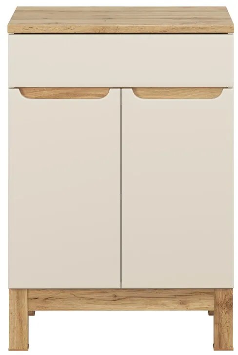 Skrinka pod umývadlo Bali Casad s doskou 60 cm béžová/dub wotan