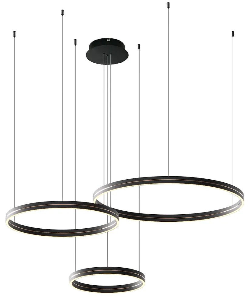 Závesné LED svietidlo Gravity, 3x LED 108w, 4000k, b