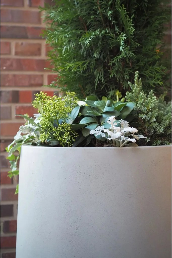 Kvetináč VEKRA, sklolaminát, výška 40 cm, betón-dizajn, šedý