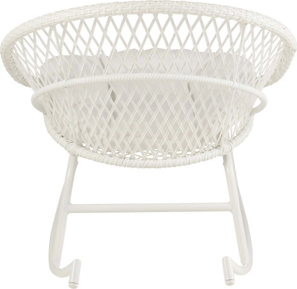 Biele ratanové záhradné hojdacie kreslo Zayo White - 118*82*78 cm