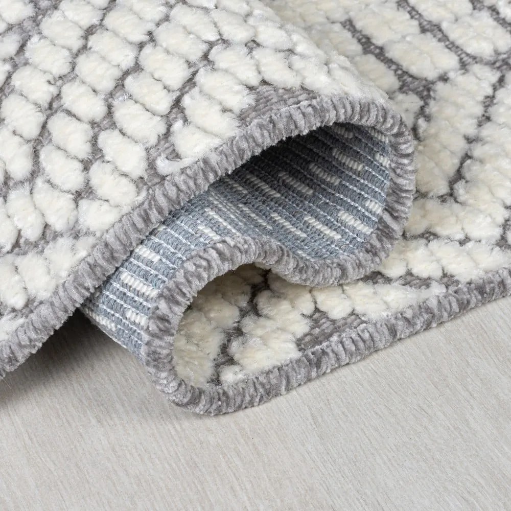 Sivý umývateľný behúň zo ženilky 60x240 cm Jaipur – Flair Rugs