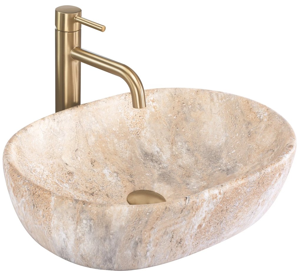 Rea Amelia, umývadlo na dosku 480x345x135 mm, imitácia kameňa Savana Matt, REA-U3000