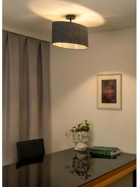 Duolla - Prisadený luster OVAL 1xE27/15W/230V šedá