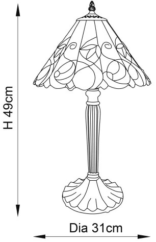 Endon 64195 - Stolová lampa Tiffany JAMELIA 1xE27/60W/230V priemer 31 cm