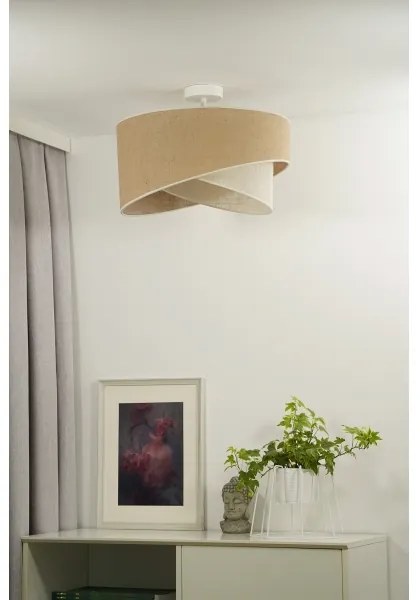 Duolla - Prisadený luster YUTE CELLO 1xE27/15W/230V pr. 45 cm hnedá/šedá