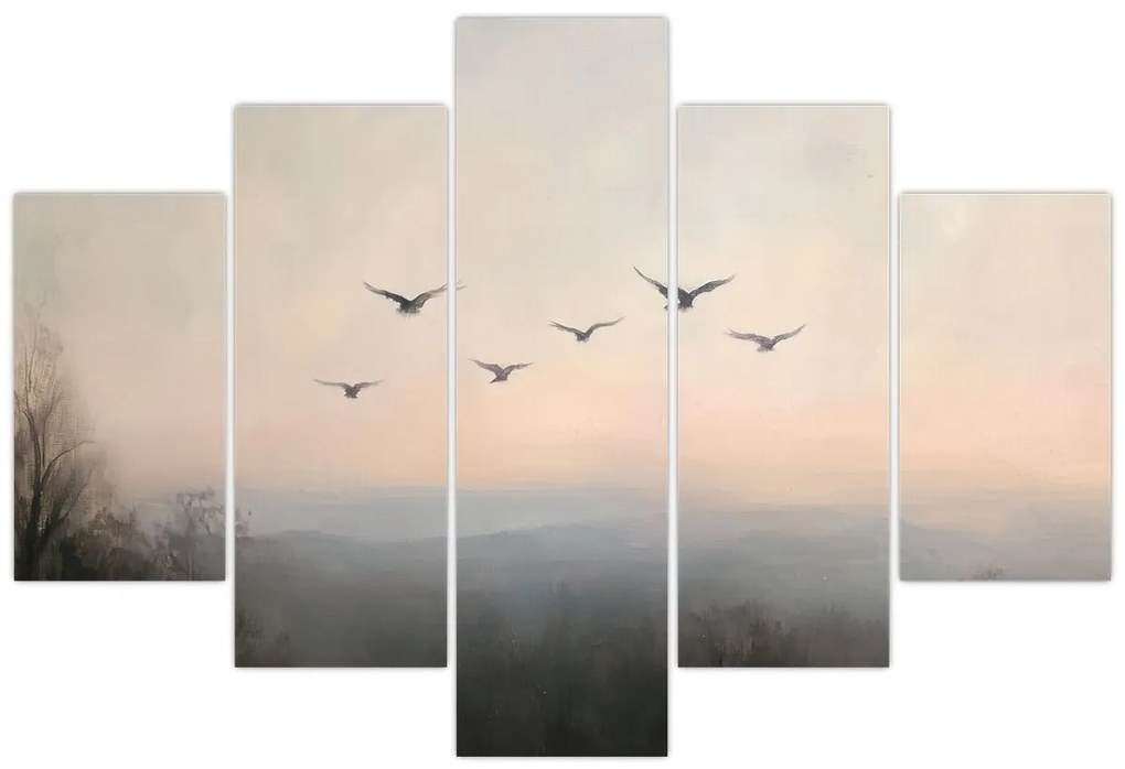 Obraz - Hejno vtákov (150x105 cm)