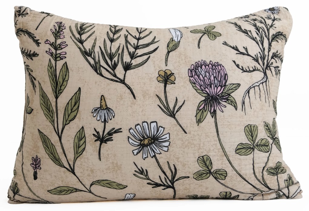 Mušelínová obliečka na vankúš 50 × 70 cm – Herbár