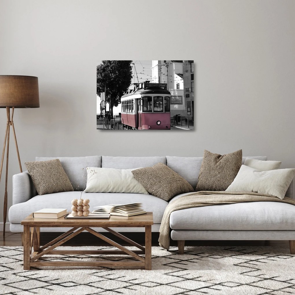 Sklenený obraz - Električka (70x50 cm)