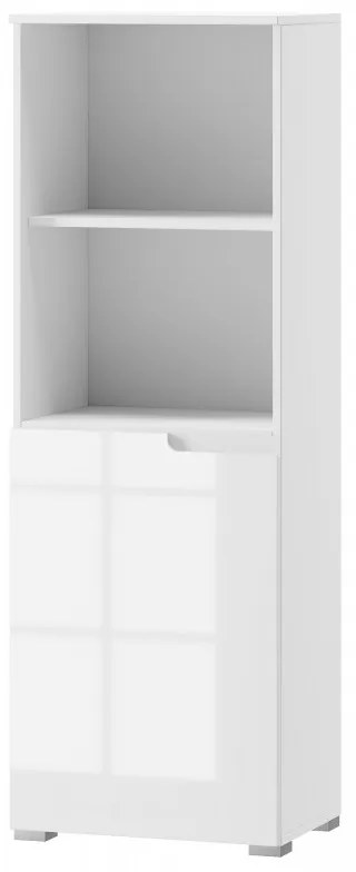 Regál Selene 145 cm biely lesk/mat