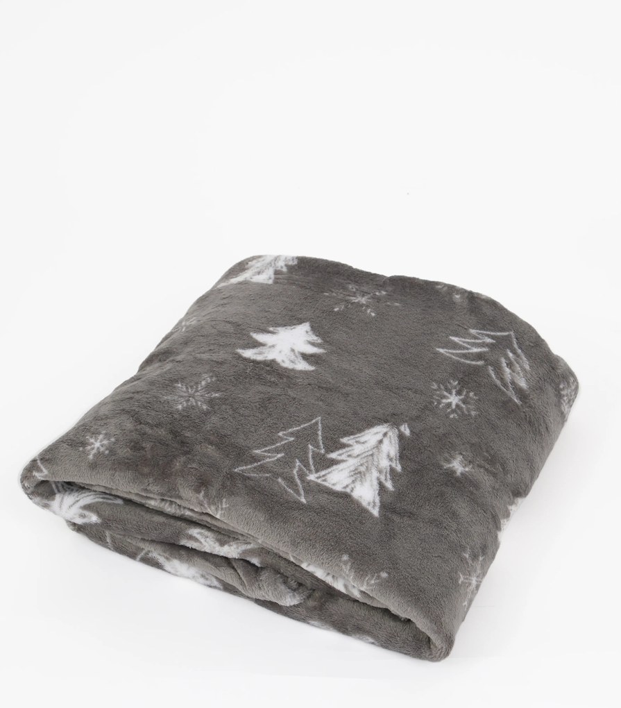 Deka mikroplyš Exclusive 150 × 200 cm – Stromčeky šedé