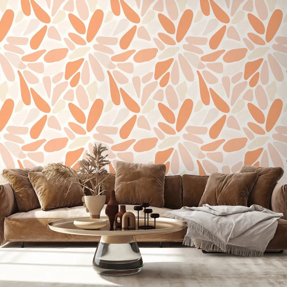 Samolepiaca tapeta oranžové abstraktné tvary