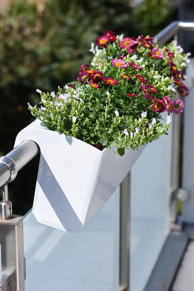 Balkónový hrantík BALKONA CLASSICO, plast, šírka 80 cm, biely lesk