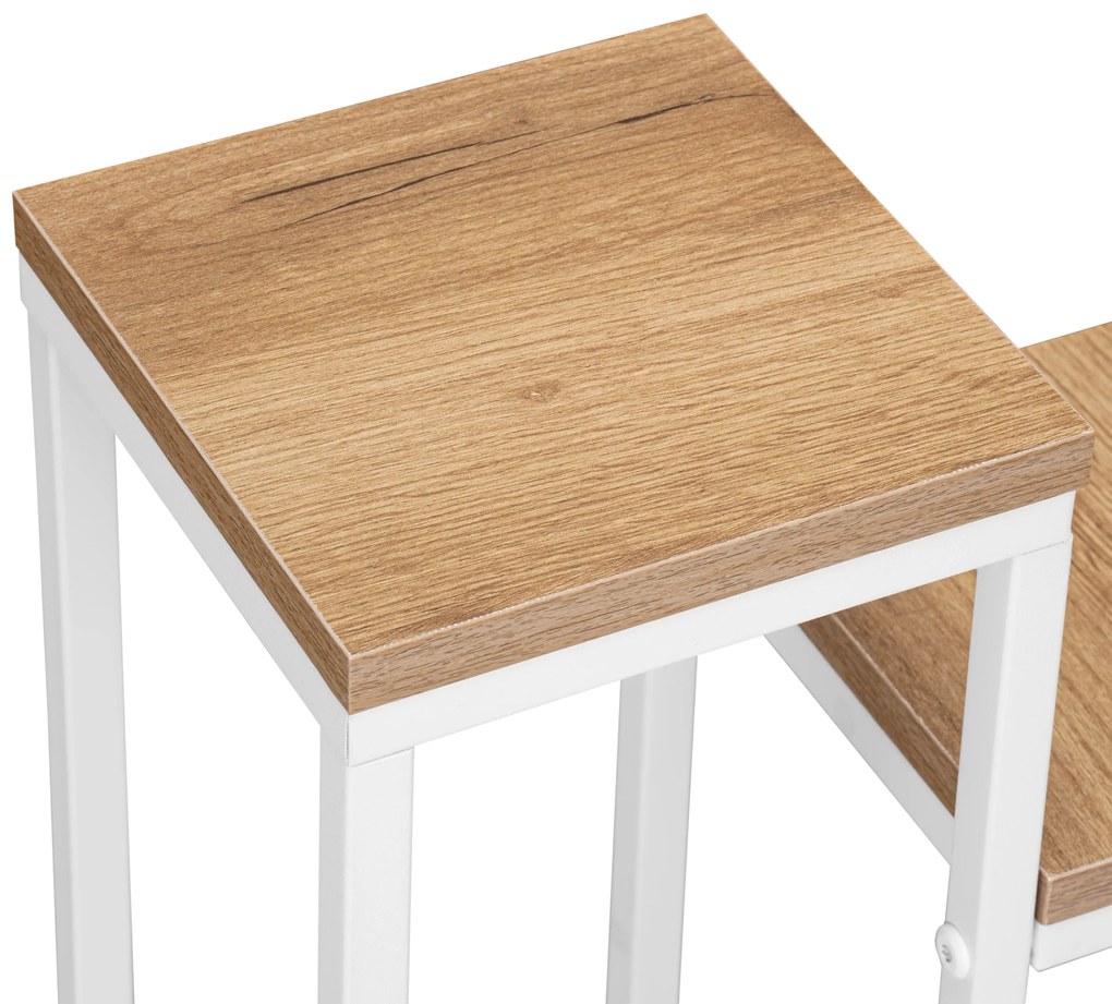 Stojan na květiny Munir bílý/dub craft