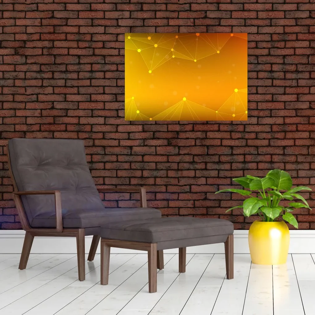 Abstraktný žltý obraz (70x50 cm)