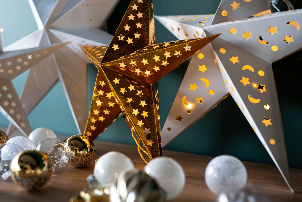 Tutumi Tutumi, LED podsvietená papierová hviezda 60cm SY-001, biela, CHR-05001