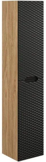 Kúpeľňová zostava Ocean s doskou, umývadlom a skrinkami 120 cm čierna/dub olejovaný