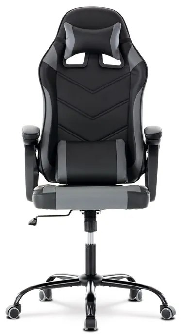 Autronic BONTEC Herné kreslo, hojdací mechanizmus, šedá ekokoža, KA-L626 GREY Farba: Červená