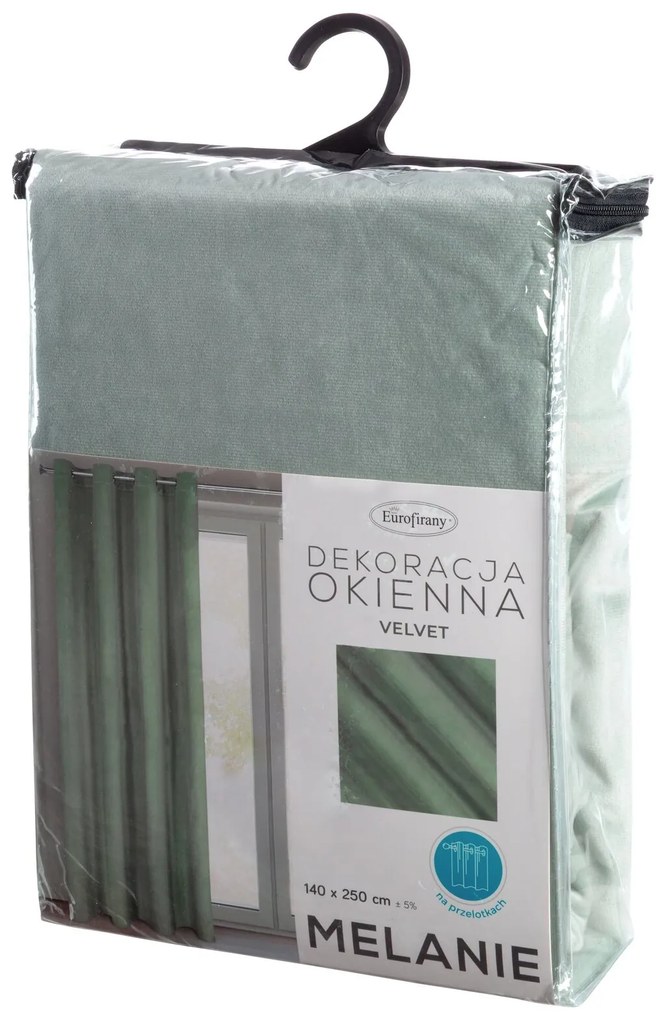 ZATEMŇOVACÍ ZÁVES NA KRÚŽKOCH MELANIE 140X250 CM MÄTOVÁ