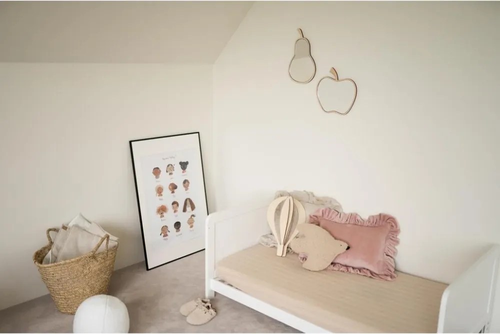 Zrkadlo jablko do detskej izby – akrylové zrkadlo z dreva 30x30 cm