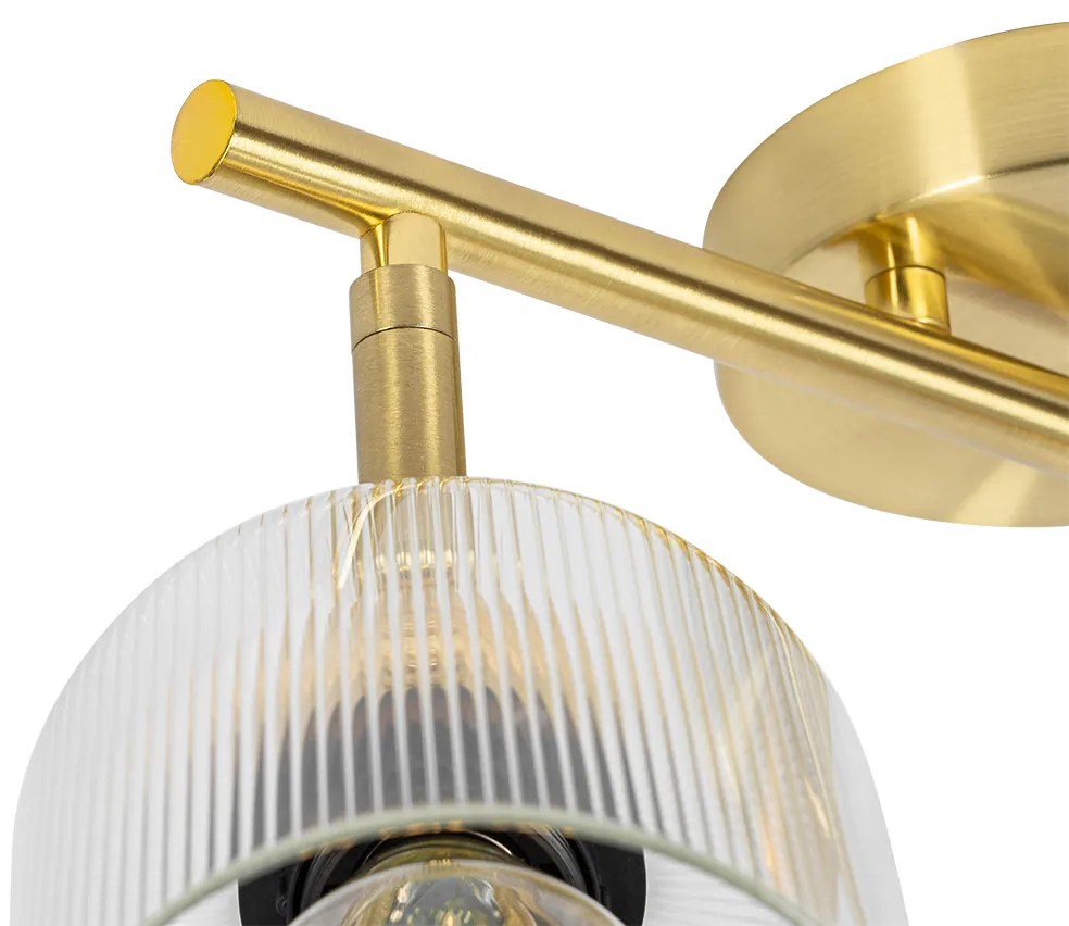 Stropné bodové svetlo zlaté so sklom 2-žiarovkové nastaviteľné - Laura