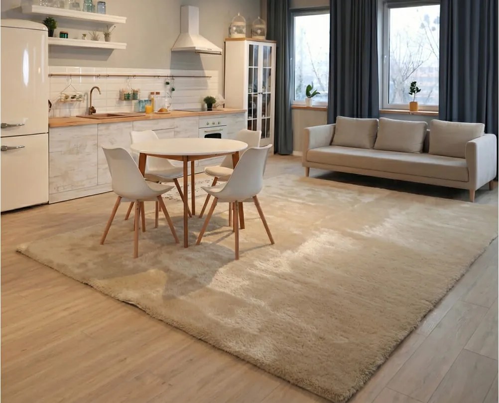 TZ Béžový obdĺžnikový koberec Rabbit Rozmer: 60x120 cm