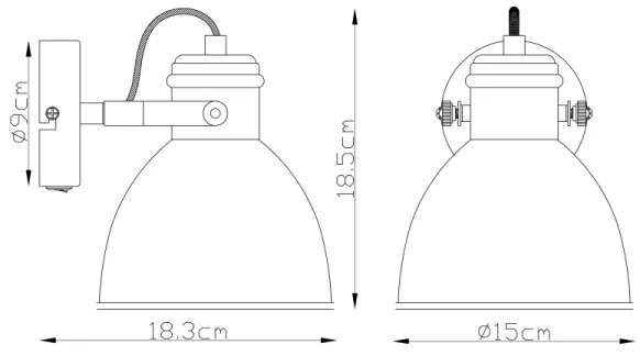 Globo 54018-1 - Nástenné bodové svietidlo WIHO 1xE27/40W/230V