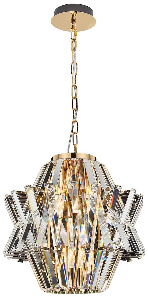 EUlight Luster Crown, 1x krištáľové tienidlo, (fi 34cm), g