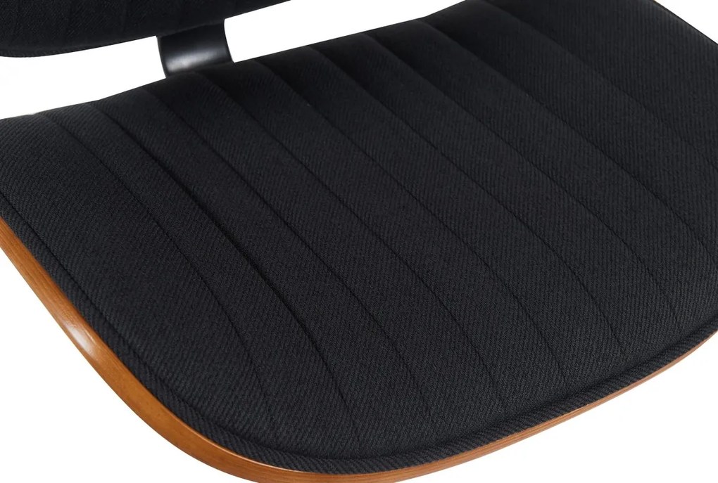 Barová stolička Clawson - látka, čierny rám - orech/čierna