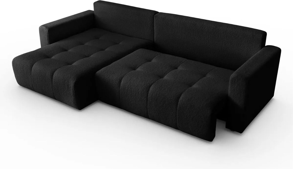 ROHOVÁ SEDAČKA SHARLOTTE 261 x 143 cm ČIERNA