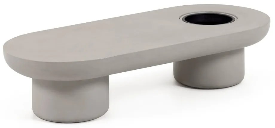 Záhradný betónový konferenčný stolík Kave Home Taimi, 140 x 60 cm