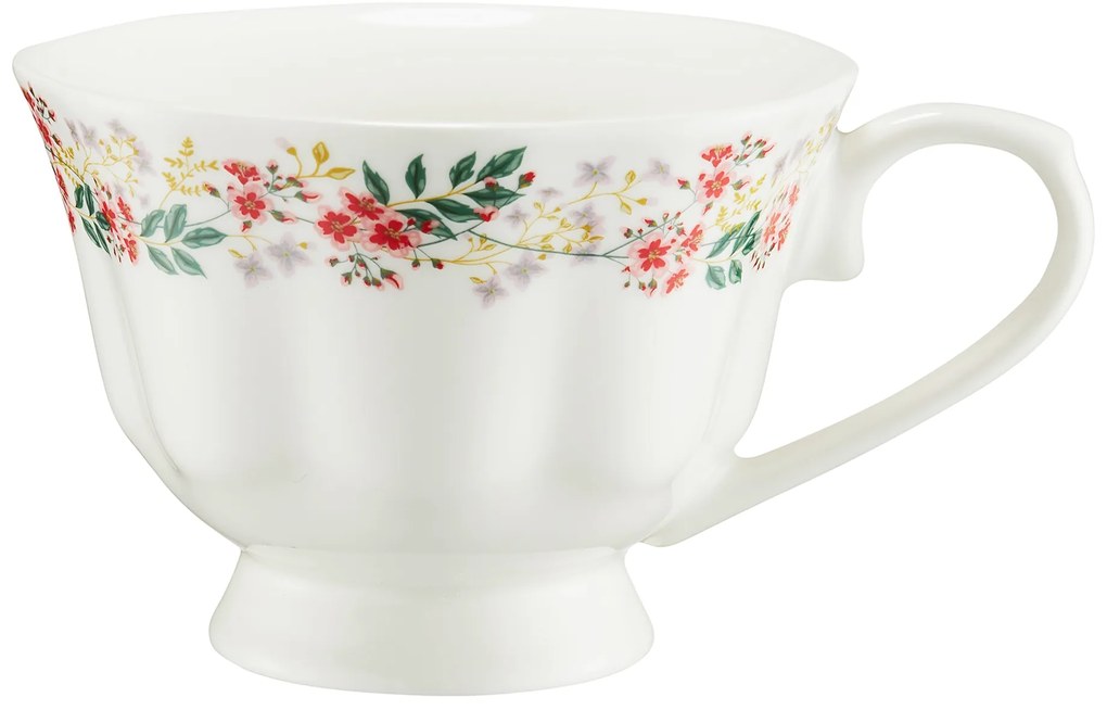 Porcelánový hrnček Rosalia 380 ml – hrnček s kvetinovým dekorom